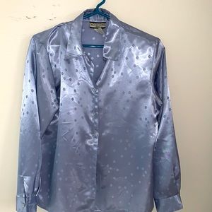 Baby blue silk blouse